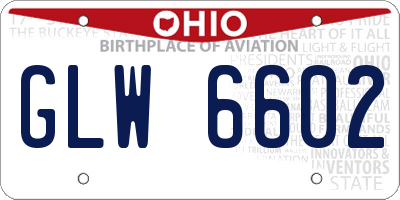 OH license plate GLW6602