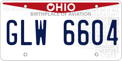 OH license plate GLW6604