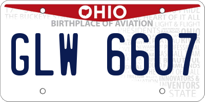 OH license plate GLW6607