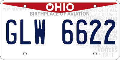 OH license plate GLW6622