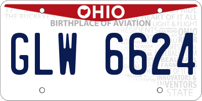 OH license plate GLW6624