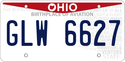 OH license plate GLW6627