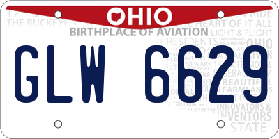 OH license plate GLW6629