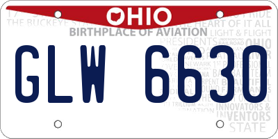 OH license plate GLW6630