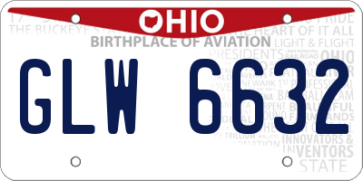 OH license plate GLW6632