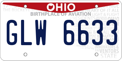OH license plate GLW6633