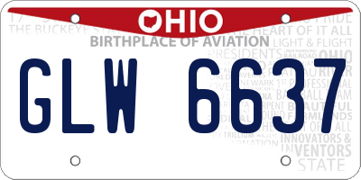 OH license plate GLW6637