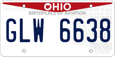OH license plate GLW6638