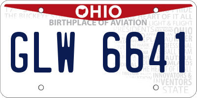 OH license plate GLW6641