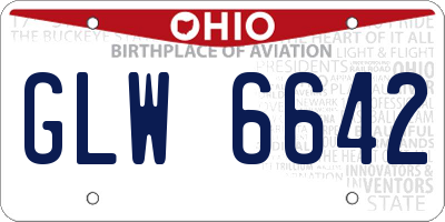 OH license plate GLW6642