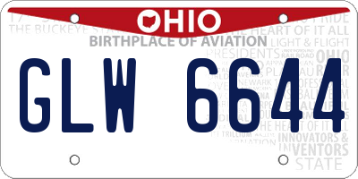 OH license plate GLW6644