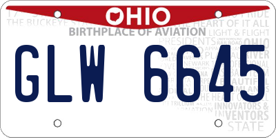 OH license plate GLW6645