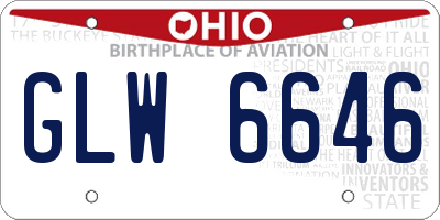 OH license plate GLW6646