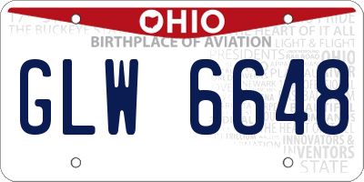 OH license plate GLW6648