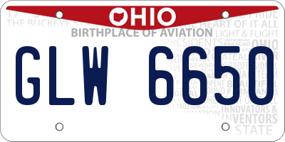 OH license plate GLW6650