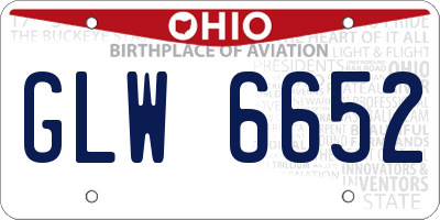 OH license plate GLW6652