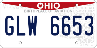 OH license plate GLW6653