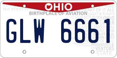 OH license plate GLW6661