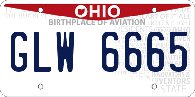 OH license plate GLW6665