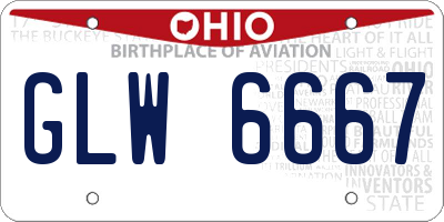 OH license plate GLW6667