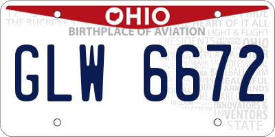 OH license plate GLW6672
