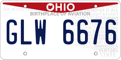 OH license plate GLW6676