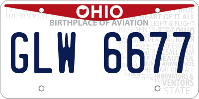 OH license plate GLW6677