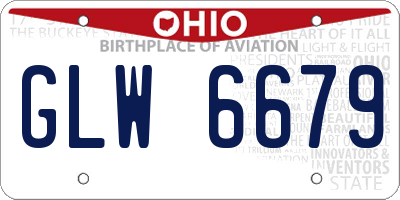 OH license plate GLW6679