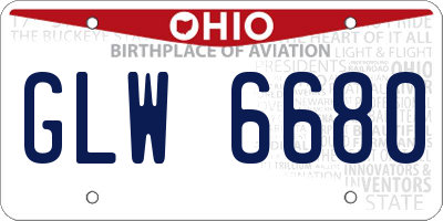 OH license plate GLW6680
