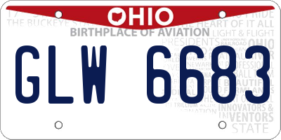 OH license plate GLW6683