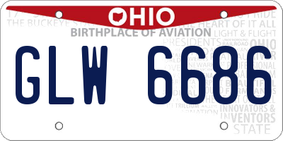 OH license plate GLW6686