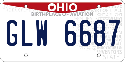 OH license plate GLW6687