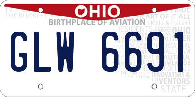OH license plate GLW6691