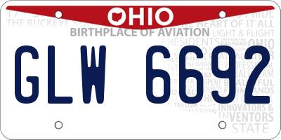 OH license plate GLW6692