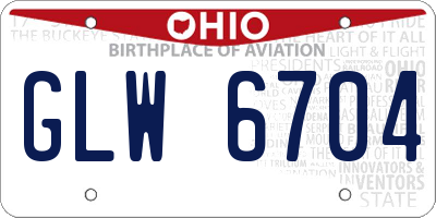 OH license plate GLW6704