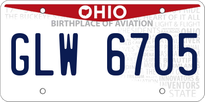 OH license plate GLW6705