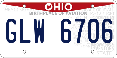 OH license plate GLW6706