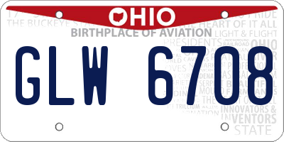 OH license plate GLW6708