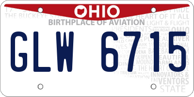 OH license plate GLW6715