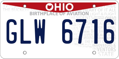 OH license plate GLW6716