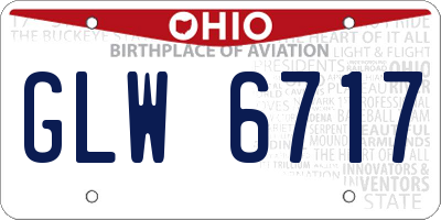 OH license plate GLW6717