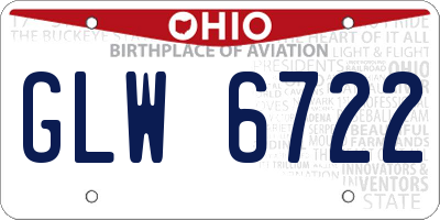 OH license plate GLW6722