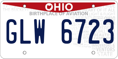 OH license plate GLW6723