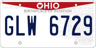 OH license plate GLW6729