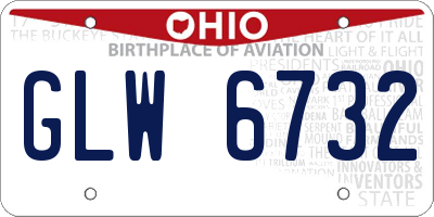 OH license plate GLW6732