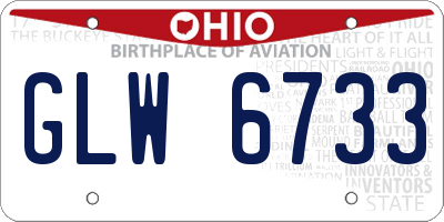 OH license plate GLW6733