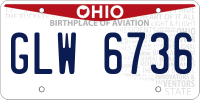 OH license plate GLW6736