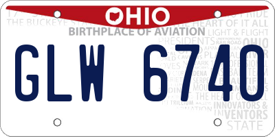 OH license plate GLW6740