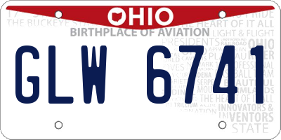 OH license plate GLW6741