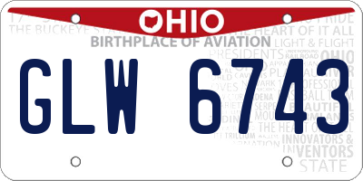 OH license plate GLW6743
